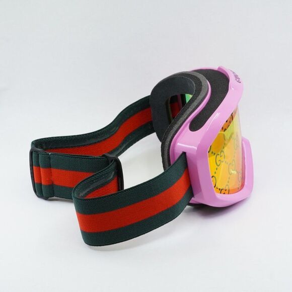 Gucci GG1210S 004 Sunglasses Ski Goggles Mask Pink Shield Frame, Yellow Lenses - Picture 9 of 14